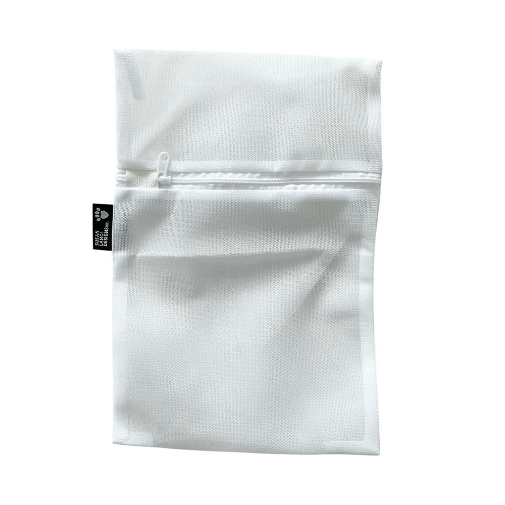 Susan Lanci White Mesh Zipper Pouch Large 12x8 New